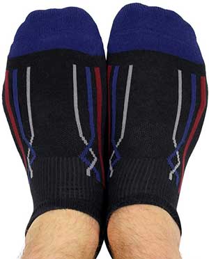 Toe Talk Striped Black Grip Ankle Socks